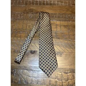 Stonehenge Men’s Navy & Gold Tie 100% Silk Handmade Business Career Academia